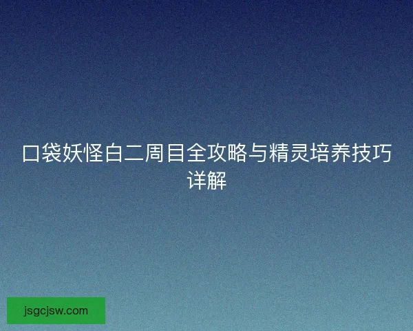 口袋妖怪白二周目全攻略与精灵培养技巧详解
