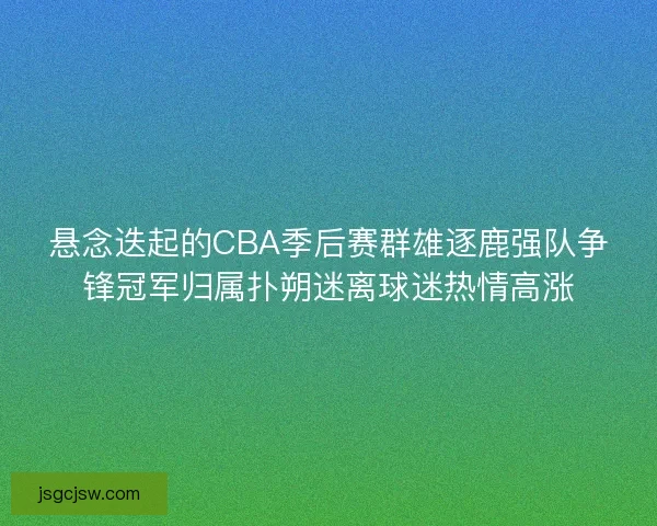 悬念迭起的CBA季后赛群雄逐鹿强队争锋冠军归属扑朔迷离球迷热情高涨