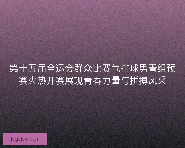 第十五届全运会群众比赛气排球男青组预赛火热开赛展现青春力量与拼搏风采