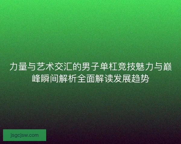 力量与艺术交汇的男子单杠竞技魅力与巅峰瞬间解析全面解读发展趋势