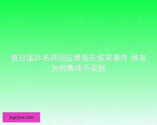 昔日国乒名将回应樊振东偷笑事件 网友为何集体不买账