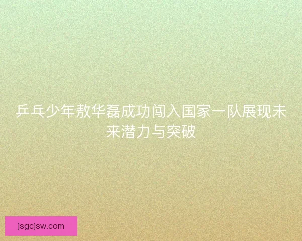 乒乓少年敖华磊成功闯入国家一队展现未来潜力与突破