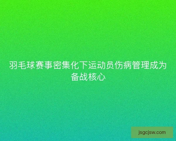羽毛球赛事密集化下运动员伤病管理成为备战核心